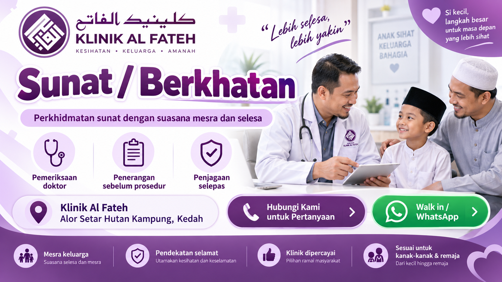 Sunat dan Berkhatan Klinik Al Fateh Hutan Kampung